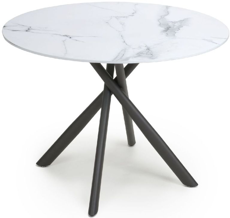 Avesta White Marble Effect 100cm Round Dining Table