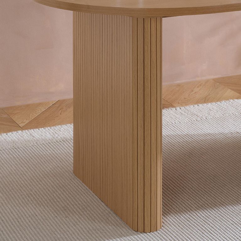 Axel Oval Dining Table - 6 Seater - 160cm - Oak Fluted