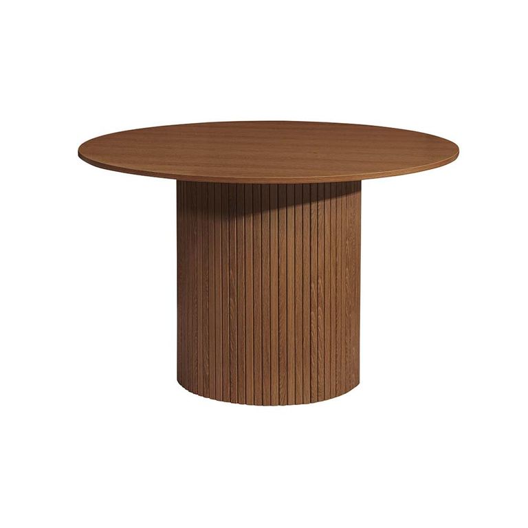 Axel Round Dining Table - 4 Seater - 120cm - Walnut Fluted