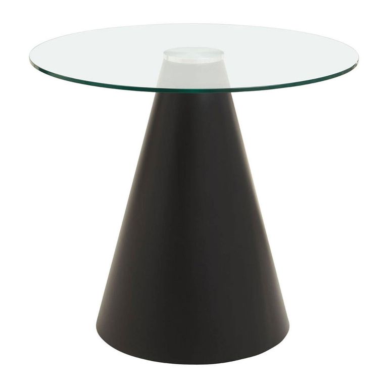 Azalea Dining Table - 2 Seater - 80cm - Round Pedestal - Clear Glass