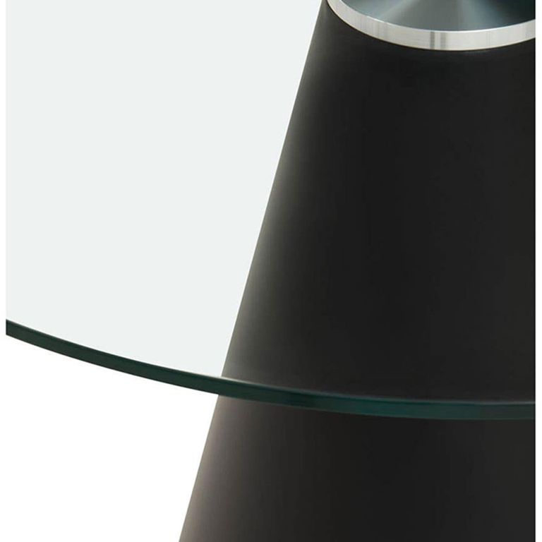 Azalea Dining Table - 2 Seater - 80cm - Round Pedestal - Clear Glass