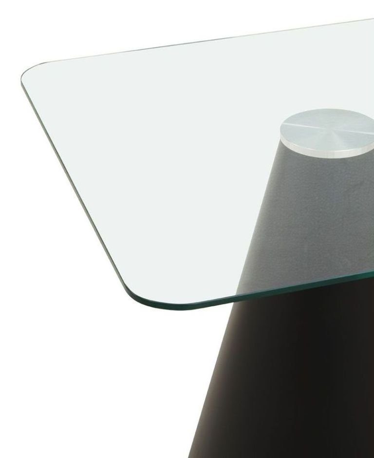 Azalea Dining Table - 2 Seater - 80cm - Square - Glass with Black Cone Base