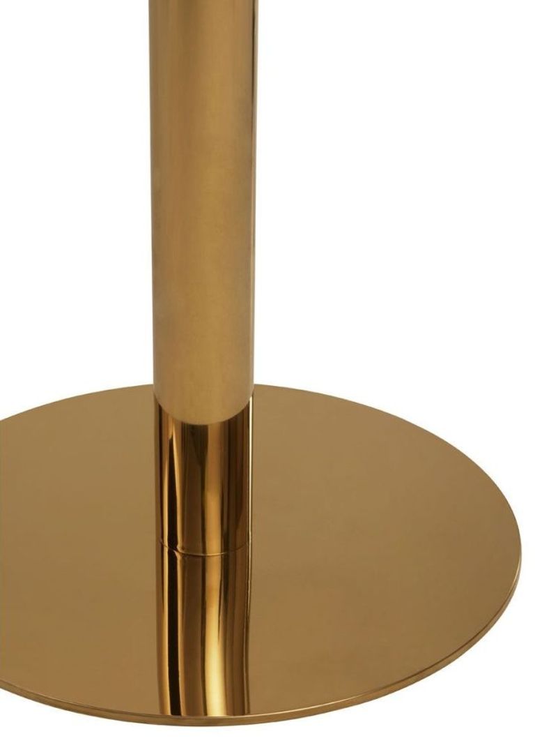 Azalea Dining Table - 2 Seater - 80cm - Round - White Marble with Gold Base