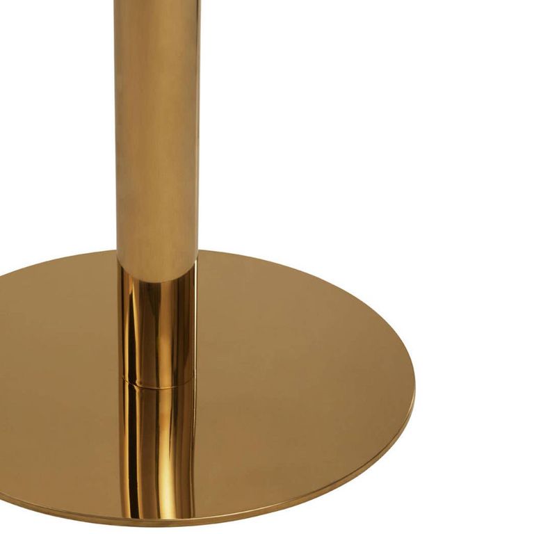 Azalea Dining Table - 2 Seater - 80cm - Round - White Marble with Gold Base