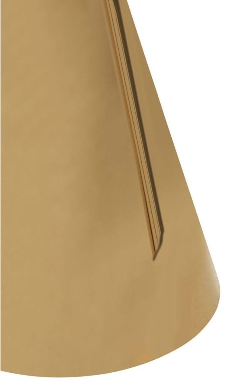 Azalea Dining Table - 2 Seater - 80cm - Round - White Marble with Gold Cone Base