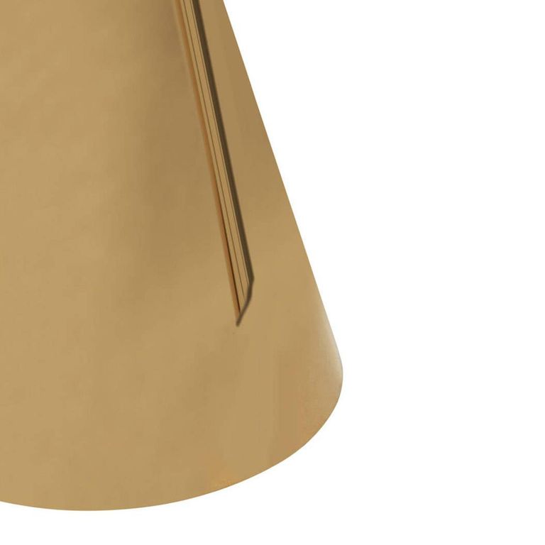 Azalea Dining Table - 2 Seater - 80cm - Round - White Marble with Gold Cone Base