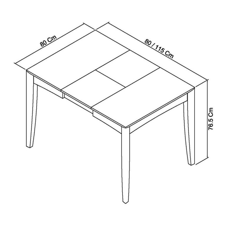 Bergen Grey Washed Oak & Soft Grey Extending Dining Table - 4-6 Seater - 80cm-115cm