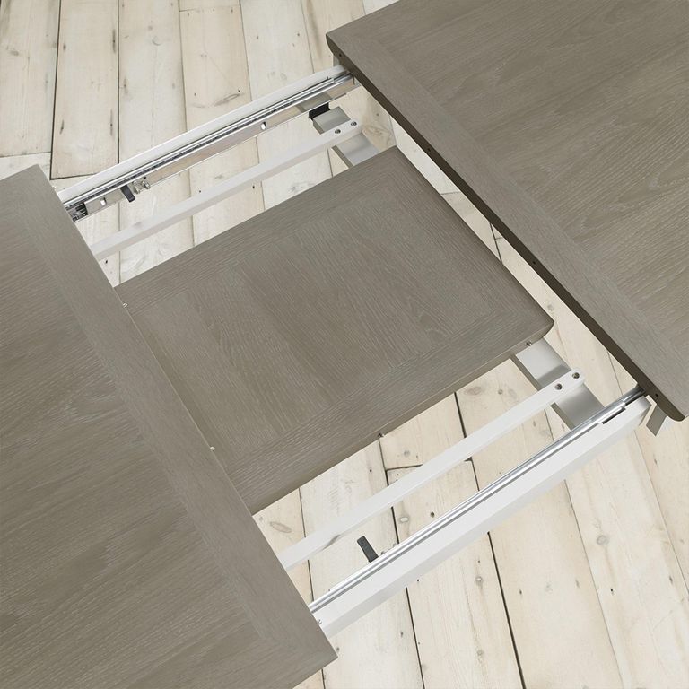 Bergen Grey Washed Oak & Soft Grey Extending Dining Table - 6-8 Seater - 130cm-170cm