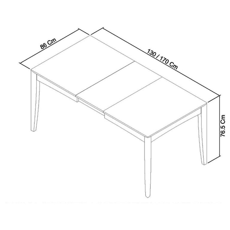 Bergen Grey Washed Oak & Soft Grey Extending Dining Table - 6-8 Seater - 130cm-170cm