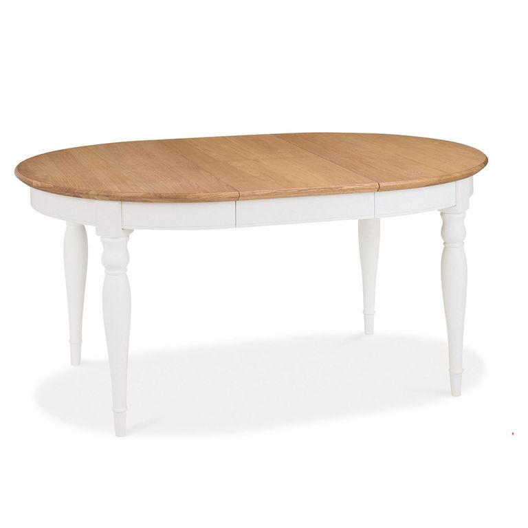 Hampstead Two Tone Round Extending Dining Table - 4-6 Seater - 120cm-165cm