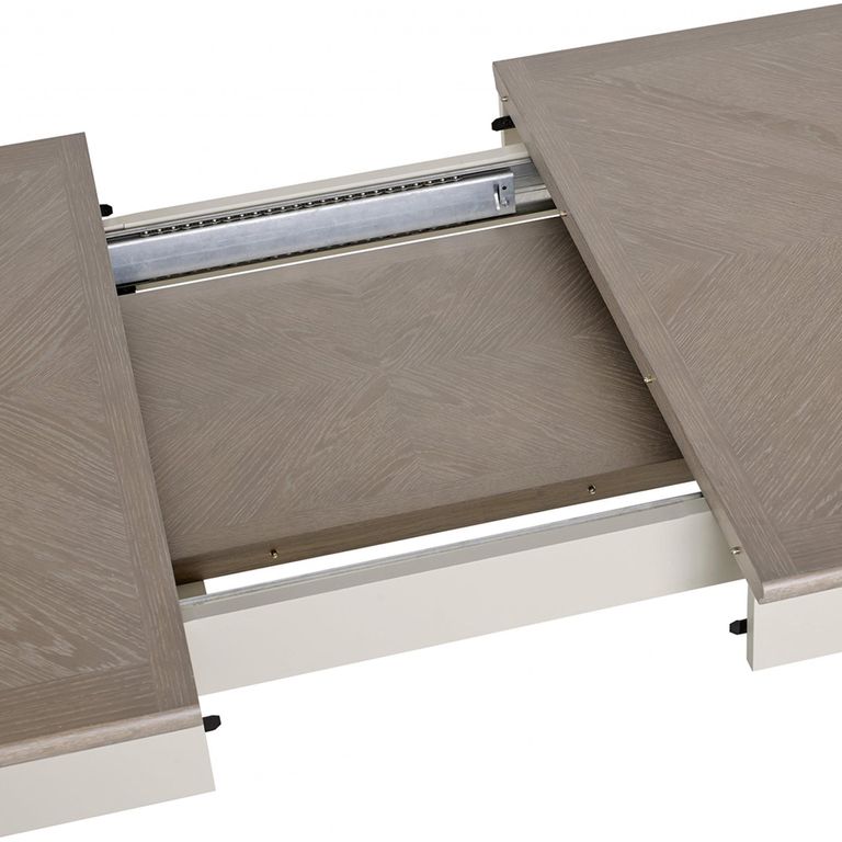 Montreux Grey Washed Oak & Soft Grey Extending Dining Table - 6-10 Seater - 180cm-225cm