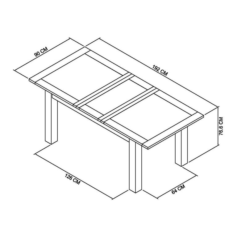 Oakham Dark Grey & Scandi Oak Extending Dining Table - 6-8 Seater - 152cm-192cm