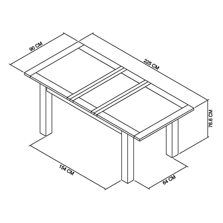 Oakham Dark Grey & Scandi Oak Extending Dining Table - 8-10 Seater - 180cm-225cm