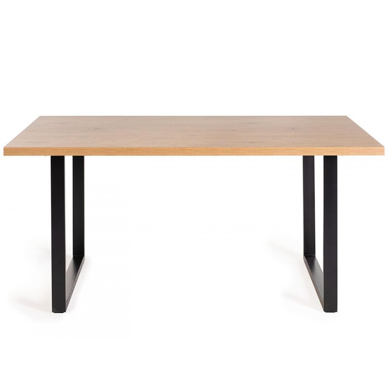 Ramsay Oak Dining Table - 6 Seater - 160cm - Black U Leg