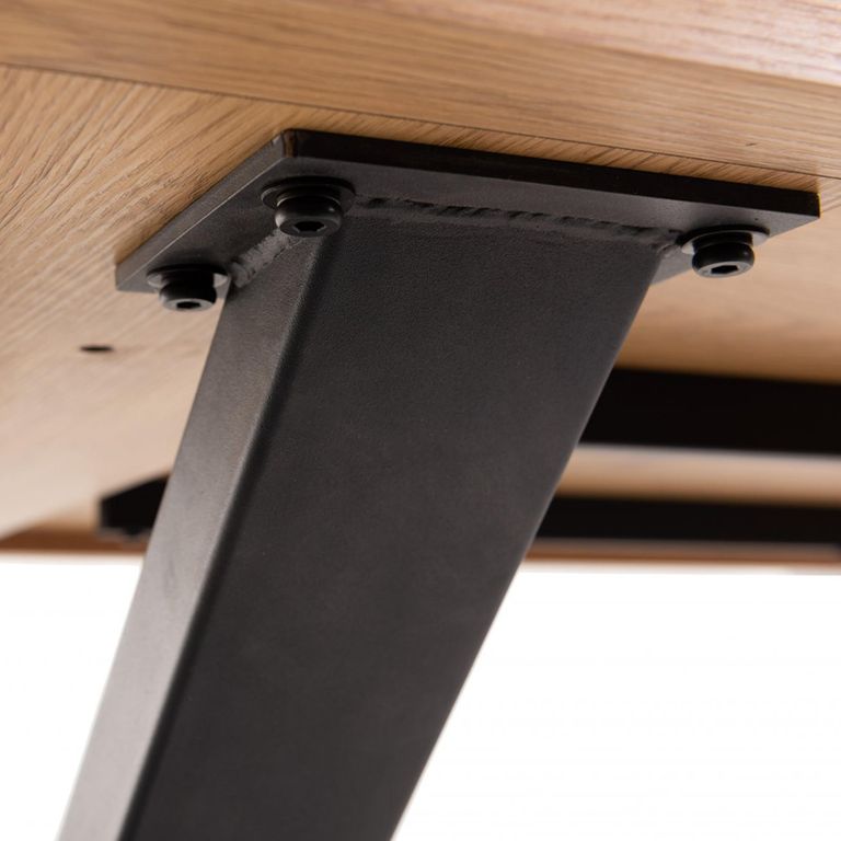 Ramsay Oak Dining Table - 6 Seater - 160cm - Black X Leg