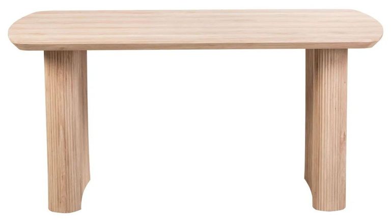 Bern Fluted 6 Seater Oak Effect Pedestal Dining Table - 160cm