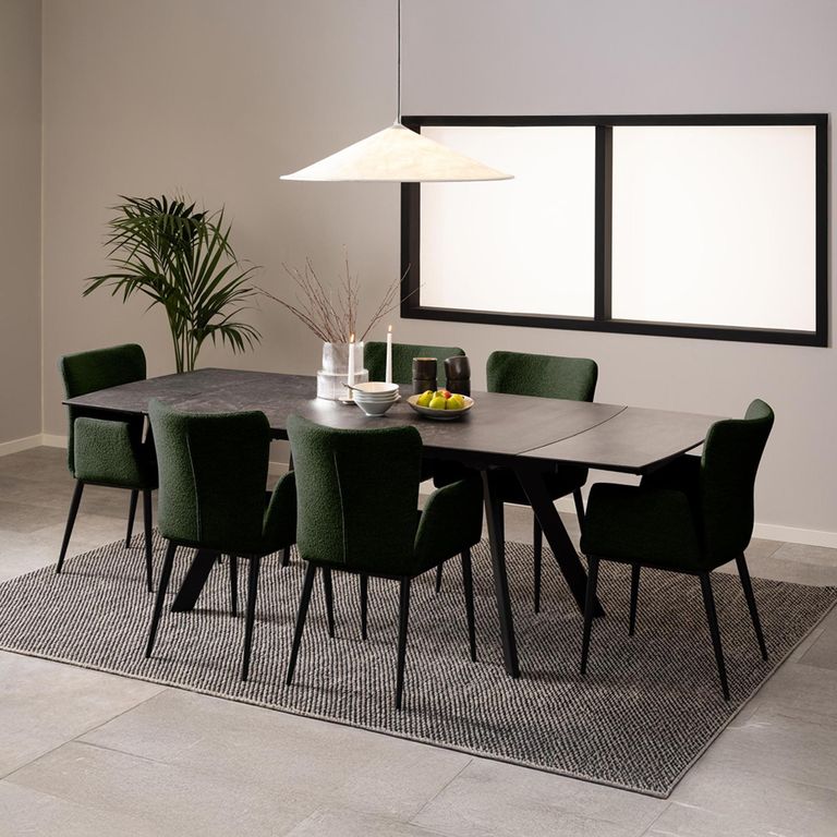 Blackburn Extending Dining Table - 6-10 Seater - 160cm-240cm - Black Ceramic