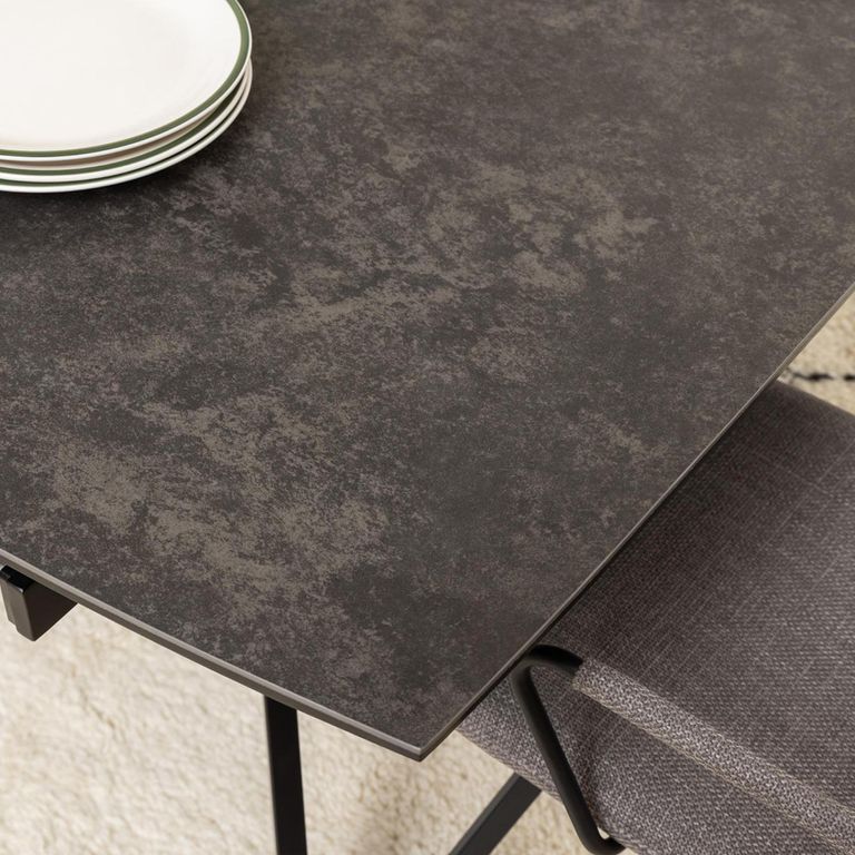 Blackburn Extending Dining Table - 6-10 Seater - 160cm-240cm - Black Ceramic