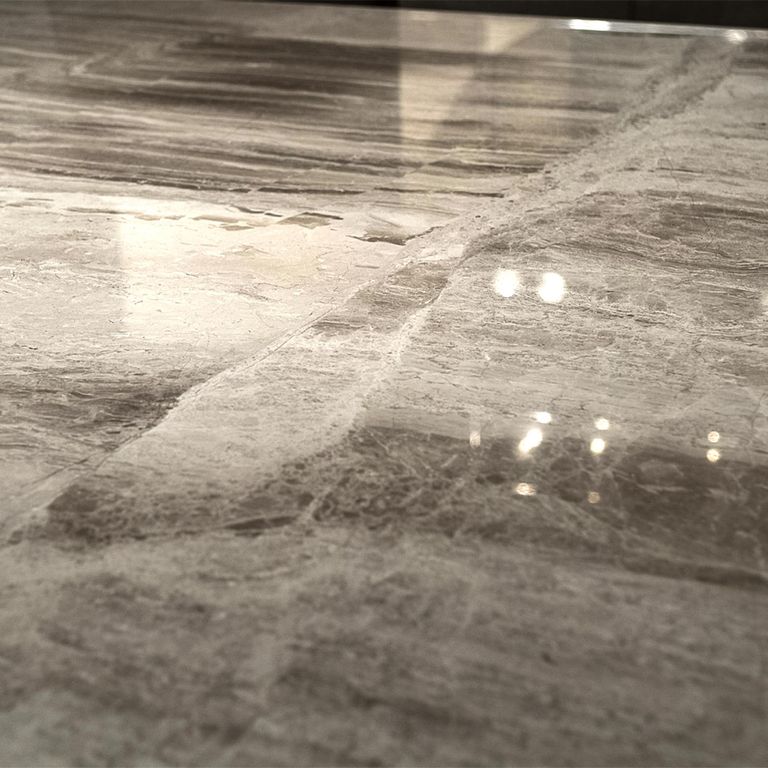 Blade Dining Table - Marble with Wooden Pedestal Base - Variation Available