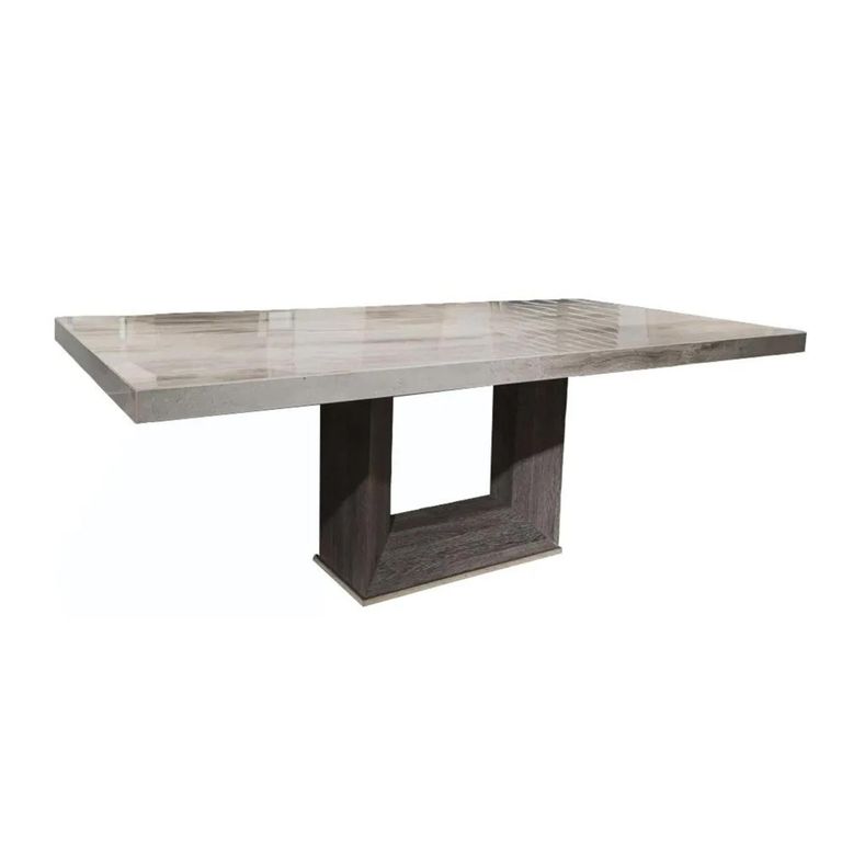 Blade Dining Table - Marble with Wooden Pedestal Base - Variation Available