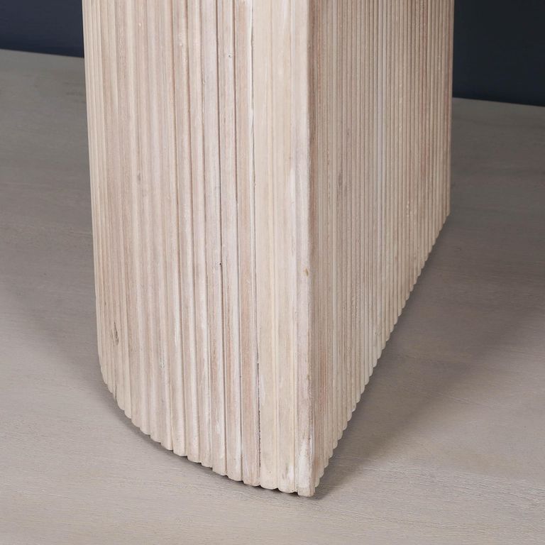 Blanche Acacia Wood Fluted Dining Table - Oval - 8 Seater - 230cm