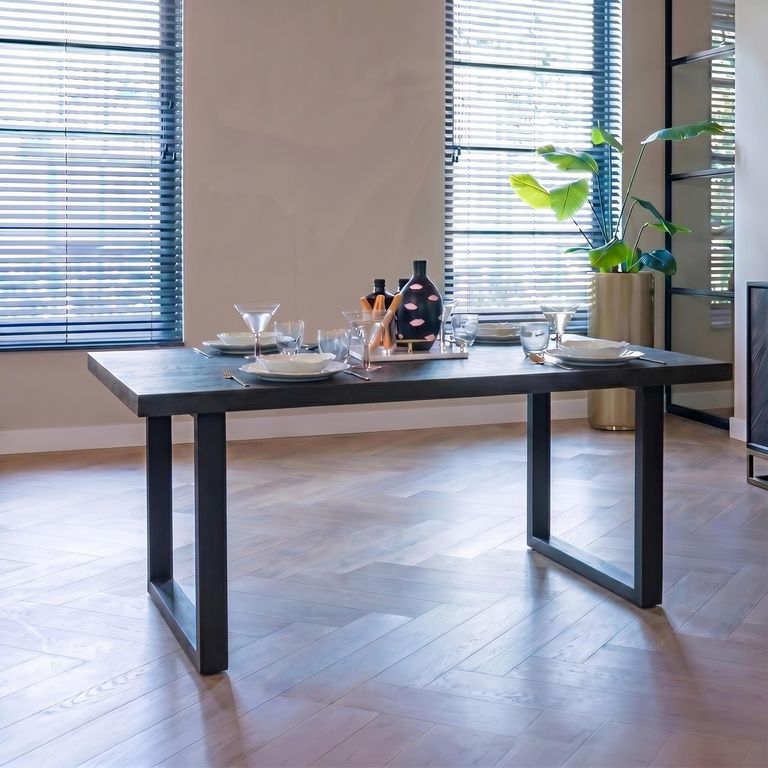 Blax Black Geometric Cube 8 Seater Dining Table