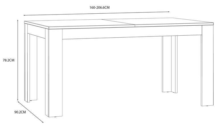 Bohol Grey 6-8 Seater Extending Dining Table
