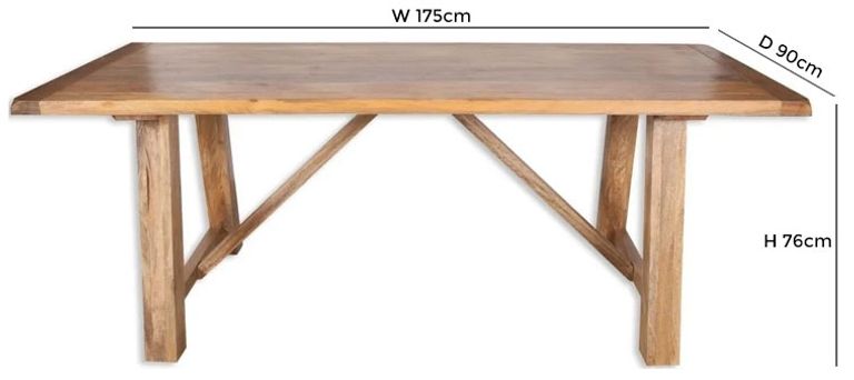 Bombay Solid Mango Wood 6 Seater Dining Table