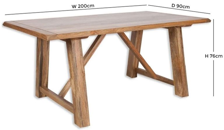 Bombay Solid Mango Wood 8 Seater Dining Table