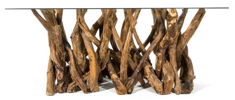 Branchwood 6 Seater Dining Table - Glass Top