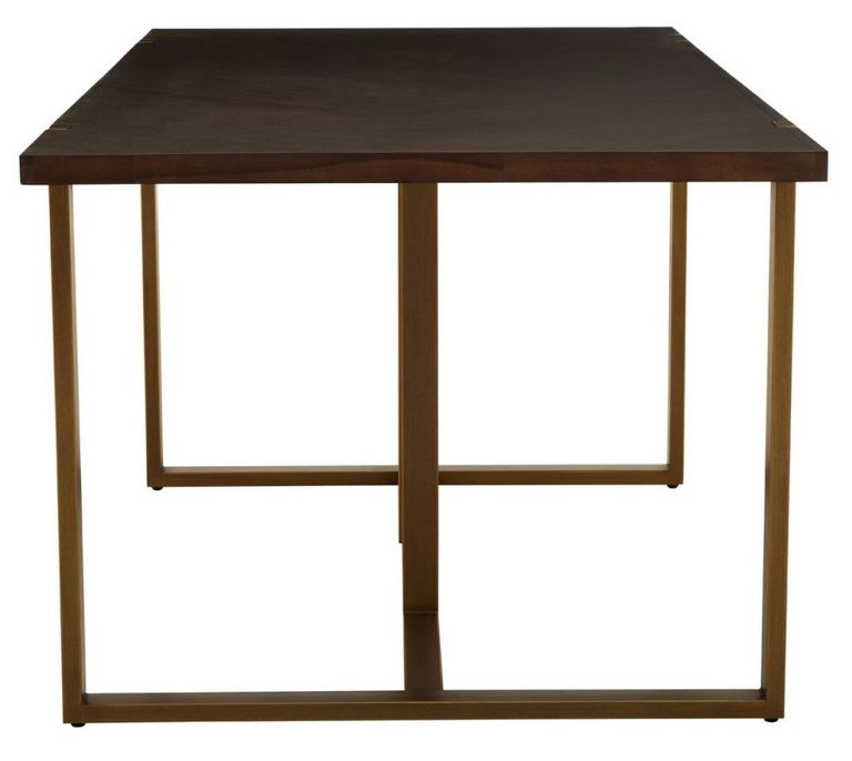 Brando Dining Table - 6 Seater - 180cm - Acacia Wood with Antique Brass Chevron Base