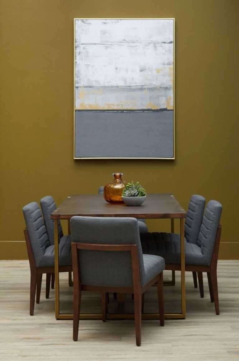 Brando Dining Table - 6 Seater - 180cm - Acacia Wood with Antique Brass Chevron Base