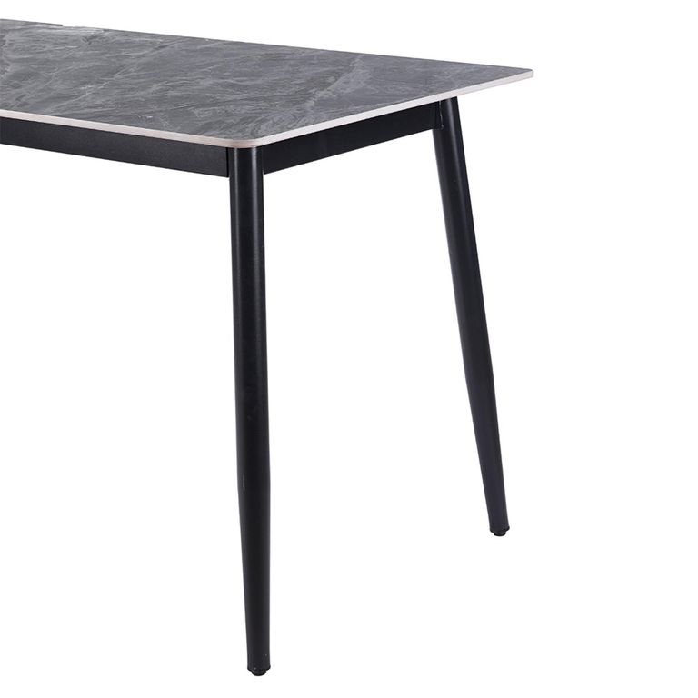 Breton Compact 4 Seater Grey Ceramic Dining Table - 120cm