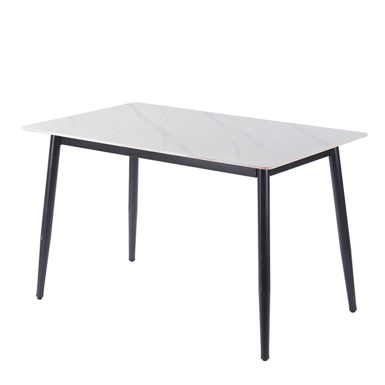 Breton Compact 4 Seater White Ceramic Dining Table - 120cm