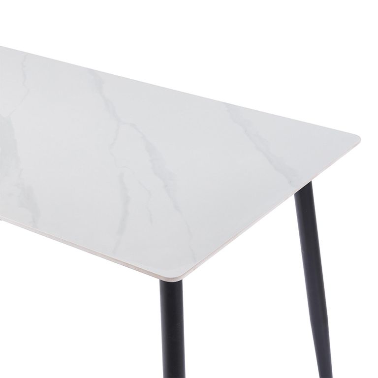 Breton Compact 4 Seater White Ceramic Dining Table - 120cm