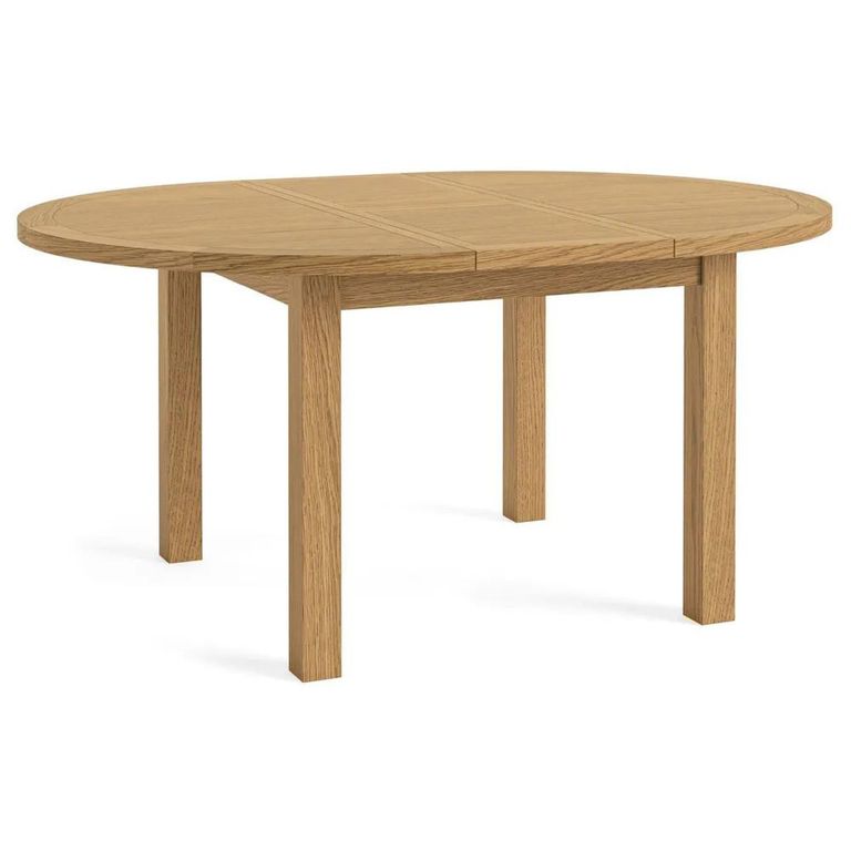 Burford Round Extending Dining Table - 4-6 Seater - 120cm-160cm - Oak