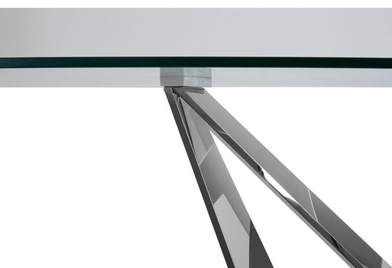 Carlox Dining Table - 8 Seater - 200cm - Glass with Chrome Base