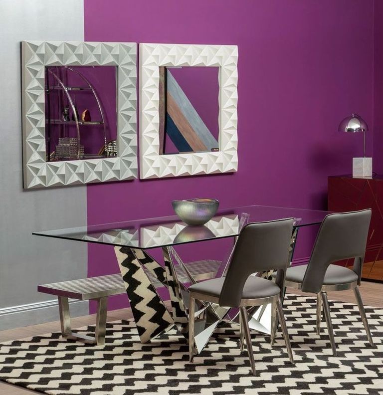 Carlox Dining Table - 8 Seater - 200cm - Glass with Chrome Base