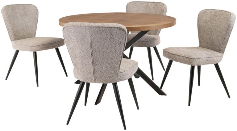 Carson Oak 4 Seater Round Dining Table with Spider Legs - 120cm