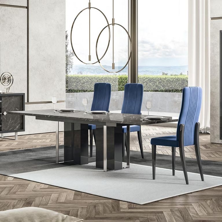 Carvelle Dark Grey 8-10 Seater Extending Dining Table