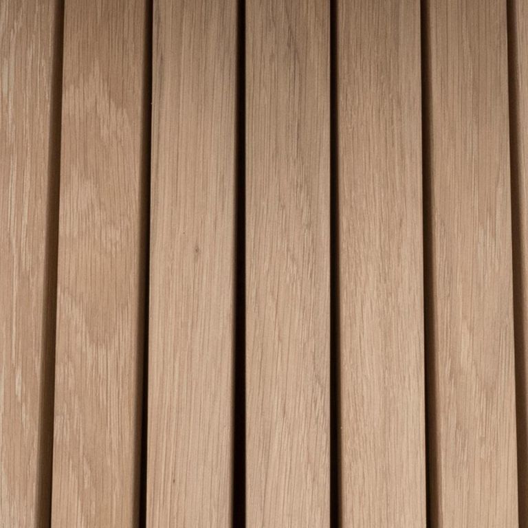 Christo Dining Table - 4 Seater - Round - Slatted Pedestal - 120cm - White Oak