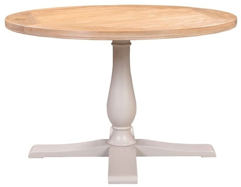 Clarion Dining Table - 4 Seater - 120cm - Round - Oak and Grey