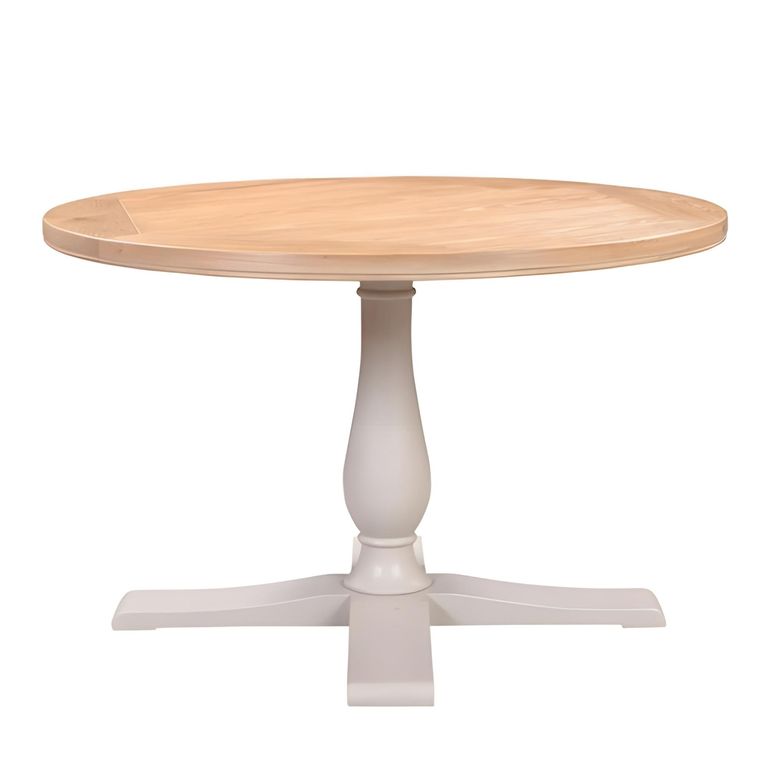 Clarion Dining Table - 4 Seater - 120cm - Round - Oak and Grey