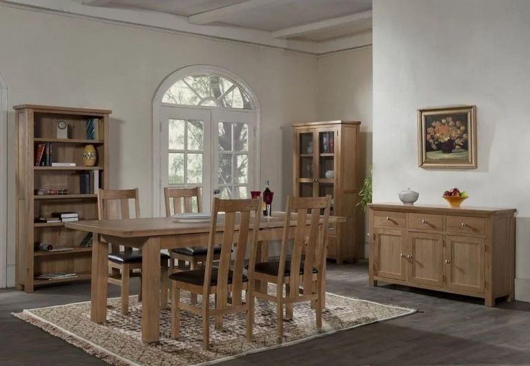 Clearance - Appleby Oak 4 Seater Extending Dining Table with 2 Extensions - FSS15937