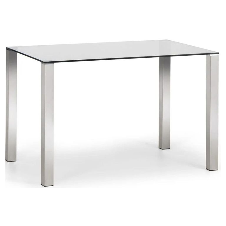 Clearance - Enzo Glass and Chrome 4 Seater Dining Table - A322