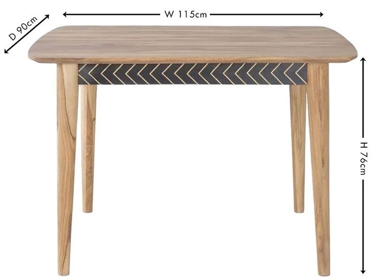 Clearance - Luxuria Sheesham Dining Table, Indian Wood, 120cm Seats 4 Diners Rectangular Top with 4 Legs - Brand New Item