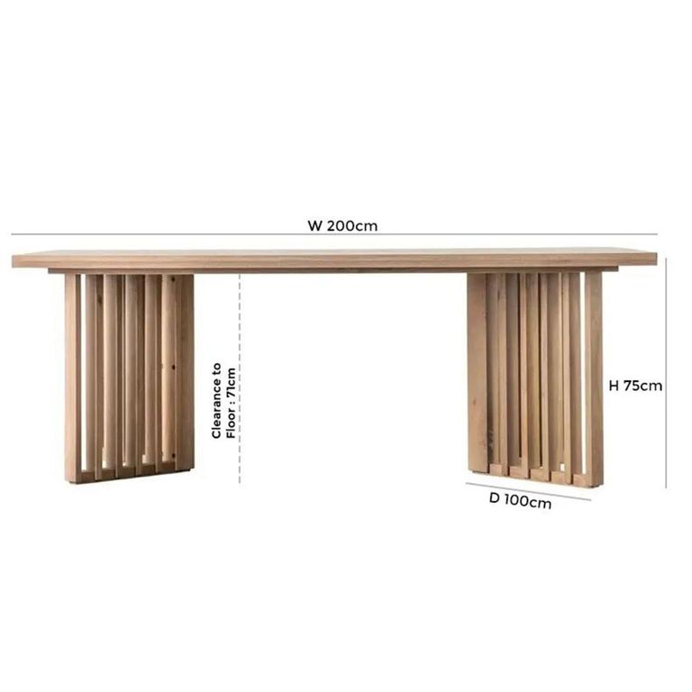 Clearance - Okayama 200cm Japandi Style Oak Dining Table - A224