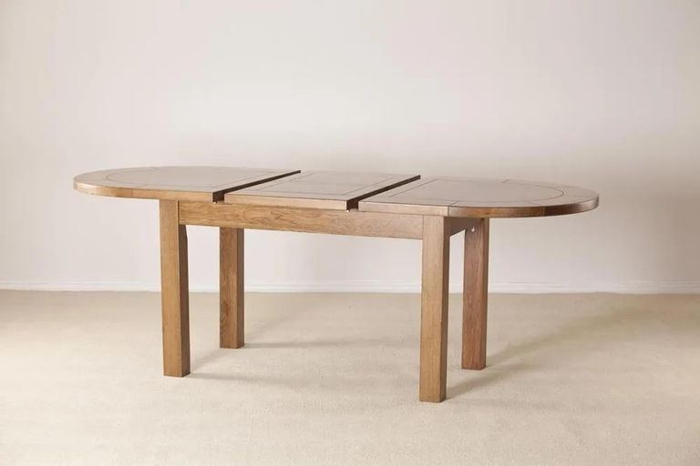Clearance - Originals Rustic Oak Oval 6 Seater Extending Dining Table - FSS15654