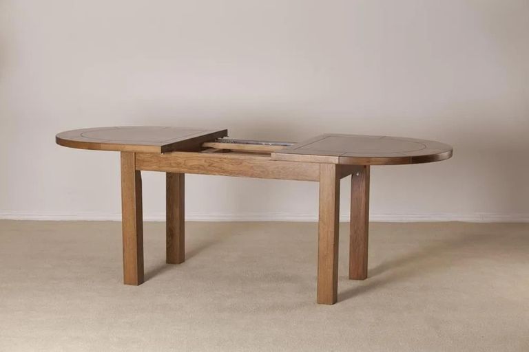 Clearance - Originals Rustic Oak Oval 6 Seater Extending Dining Table - FSS15654