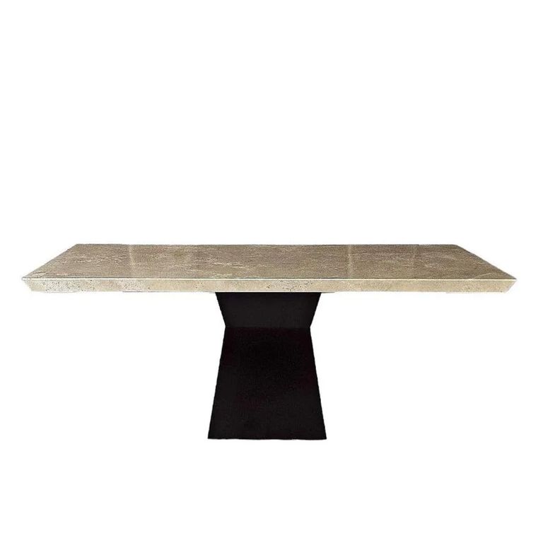 Clepsy Dining Table - Marble with Wooden Pedestal Base - Variation Available